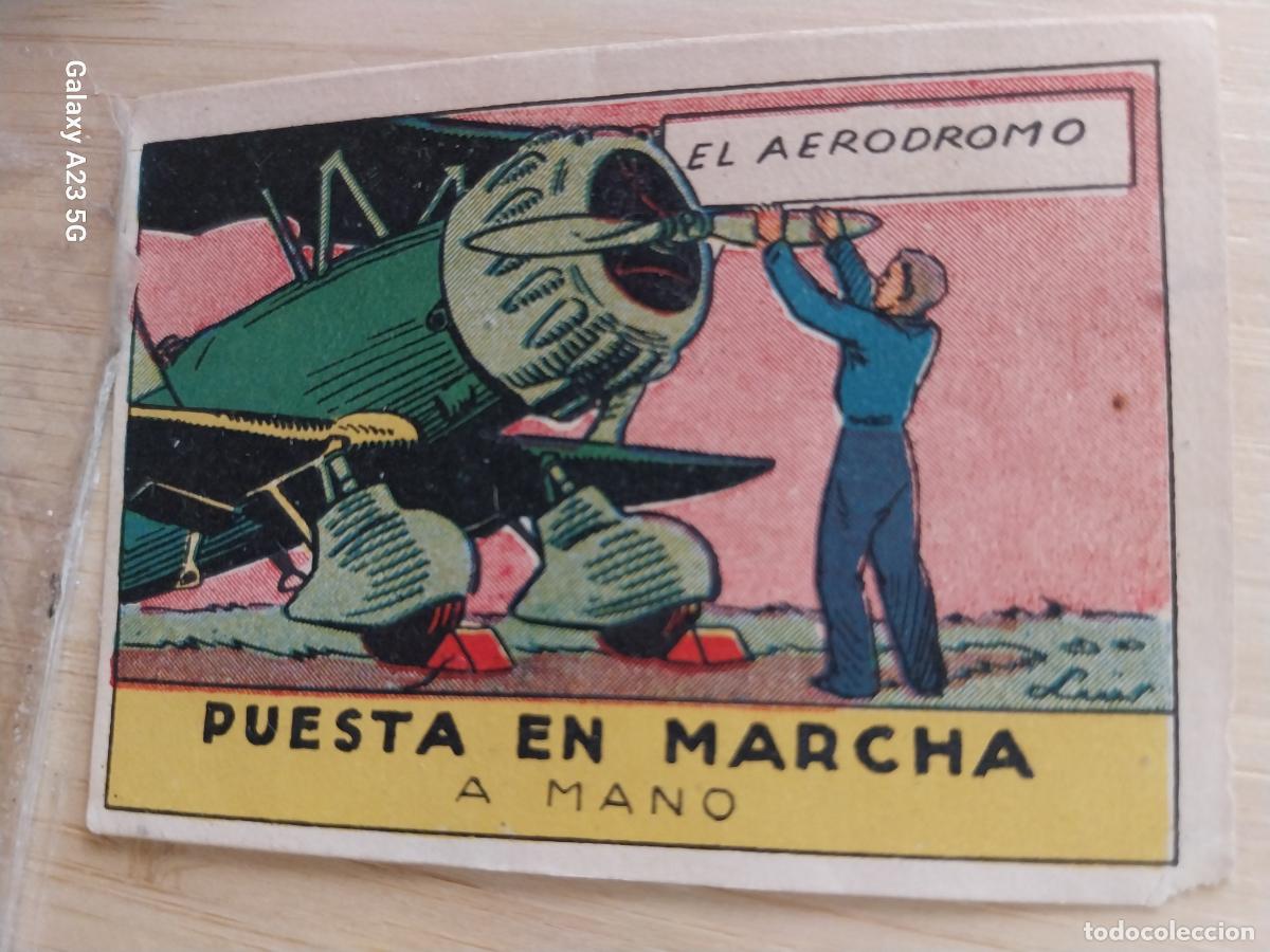 Coleccionismo cromos antiguos: AERODROMO PUESTA MARCHA CROMO A&Ntilde;OS 40 SIN PEGAR NUNCA ILUST LUIS 7X5CMS AVIACION
