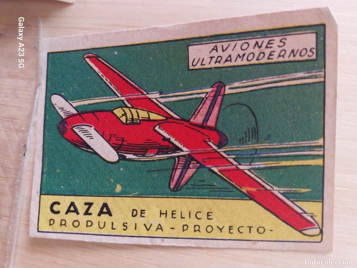 Sammeln alte Sammelbilder: AVION CAZA VUELO PROPULSIVA CROMO A&Ntilde;OS 40 SIN PEGAR NUNCA ILUST LUIS 7X5CMS