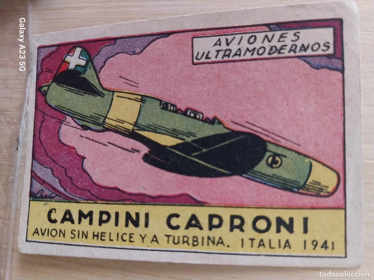 Sammeln alte Sammelbilder: AVION CAMPINI CAPRONI SIN HELICE ITALIA CROMO A&Ntilde;OS 40 SIN PEGAR NUNCA ILUST LUIS 7X5CMS