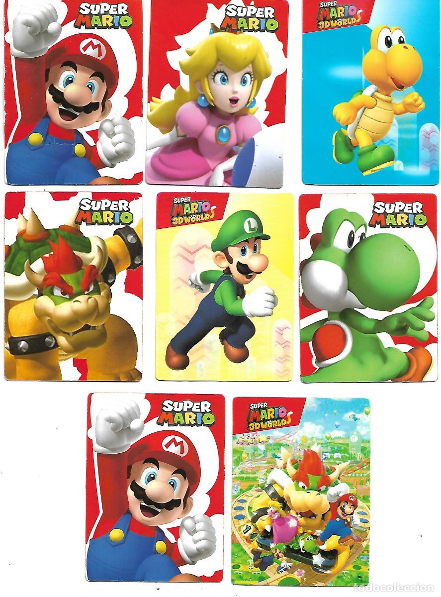 Coleccionismo cromos antiguos: 8 fichas de super mario