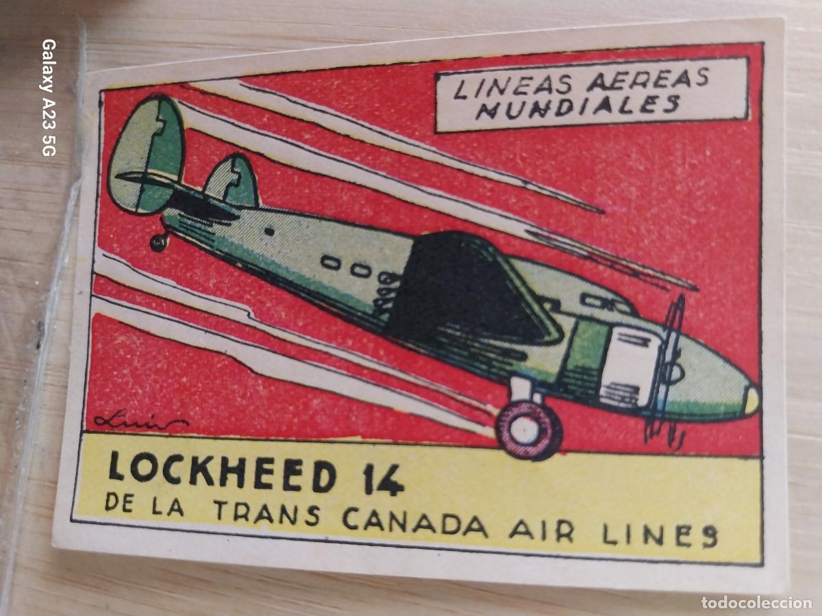 Coleccionismo cromos antiguos: LINEAS AEREAS LOCKHEED TRANS CANADA A&Ntilde;OS 40 SIN PEGAR NUNCA ILUST LUIS 7X5CMS