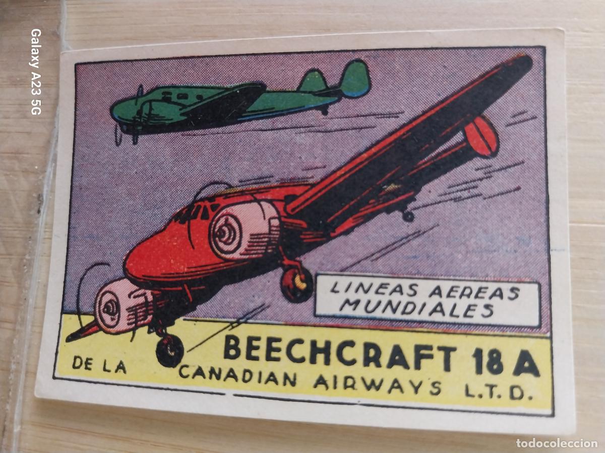 Coleccionismo cromos antiguos: LINEAS AEREAS BEECHCRAFT 18 A CANADIAN AIRWAYS A&Ntilde;OS 40 SIN PEGAR NUNCA ILUST LUIS 7X5CMS