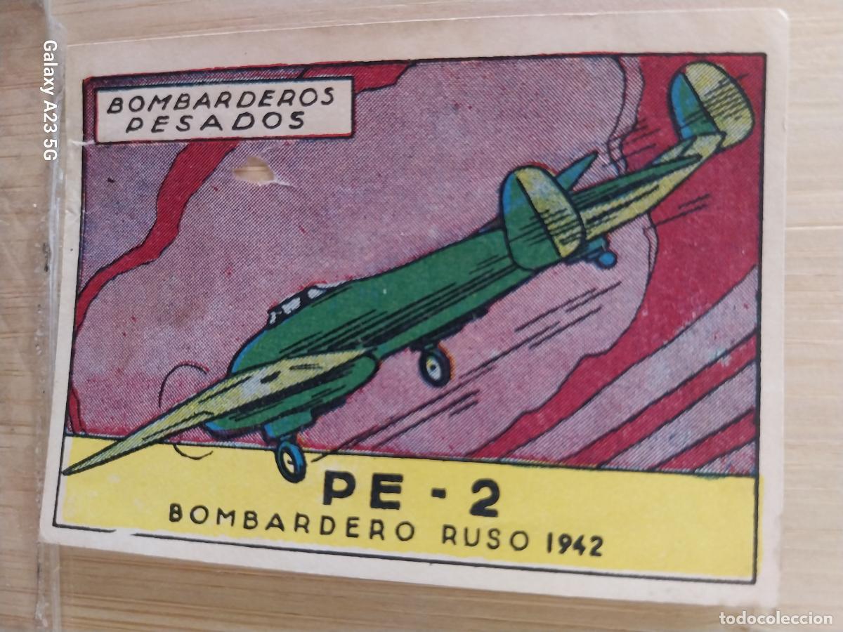 Coleccionismo cromos antiguos: BOMBARDERO P E 2 RUSO A&Ntilde;OS 40 SIN PEGAR NUNCA ILUST LUIS 7X5CMS