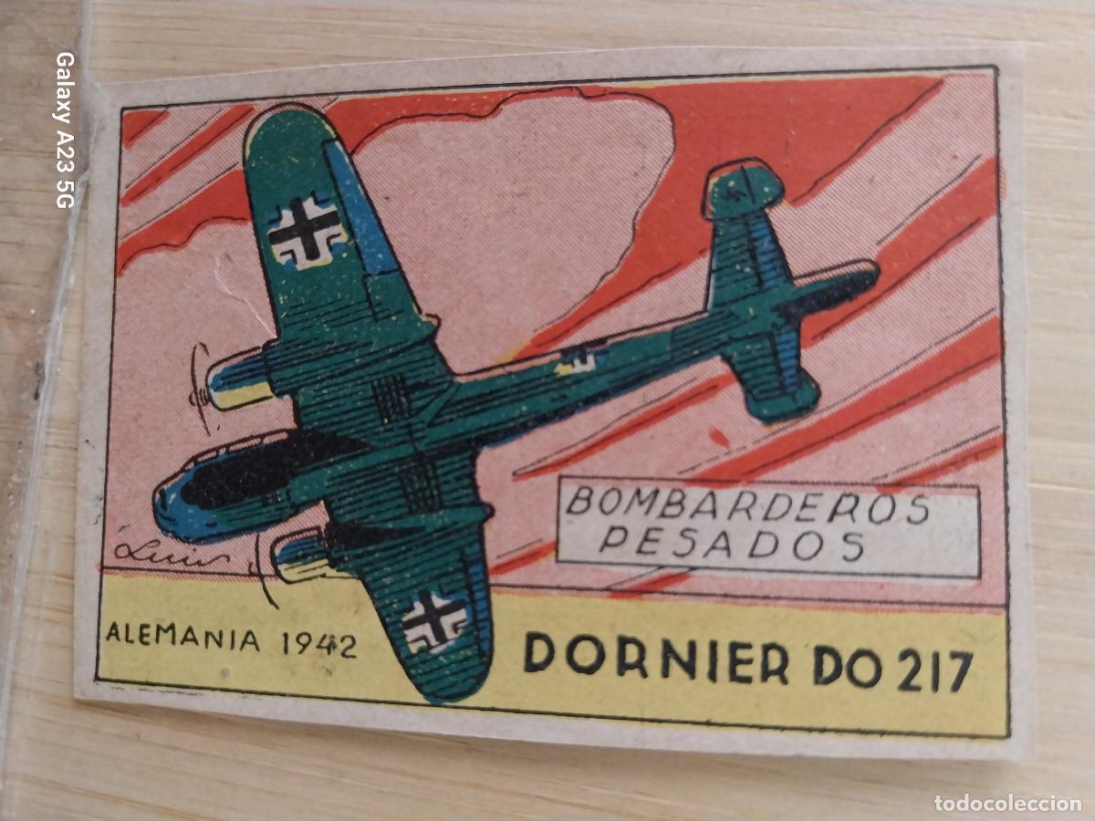 Coleccionismo cromos antiguos: BOMBARDERO DORNIER DO 217 ALEMANIA A&Ntilde;OS 40 SIN PEGAR NUNCA ILUST LUIS 7X5CMS