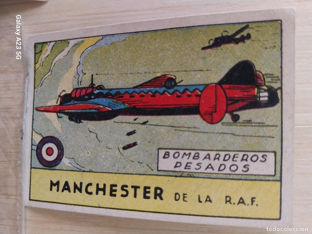 Coleccionismo cromos antiguos: BOMBARDERO MANCHESTER RAF A&Ntilde;OS 40 SIN PEGAR NUNCA ILUST LUIS 7X5CMS
