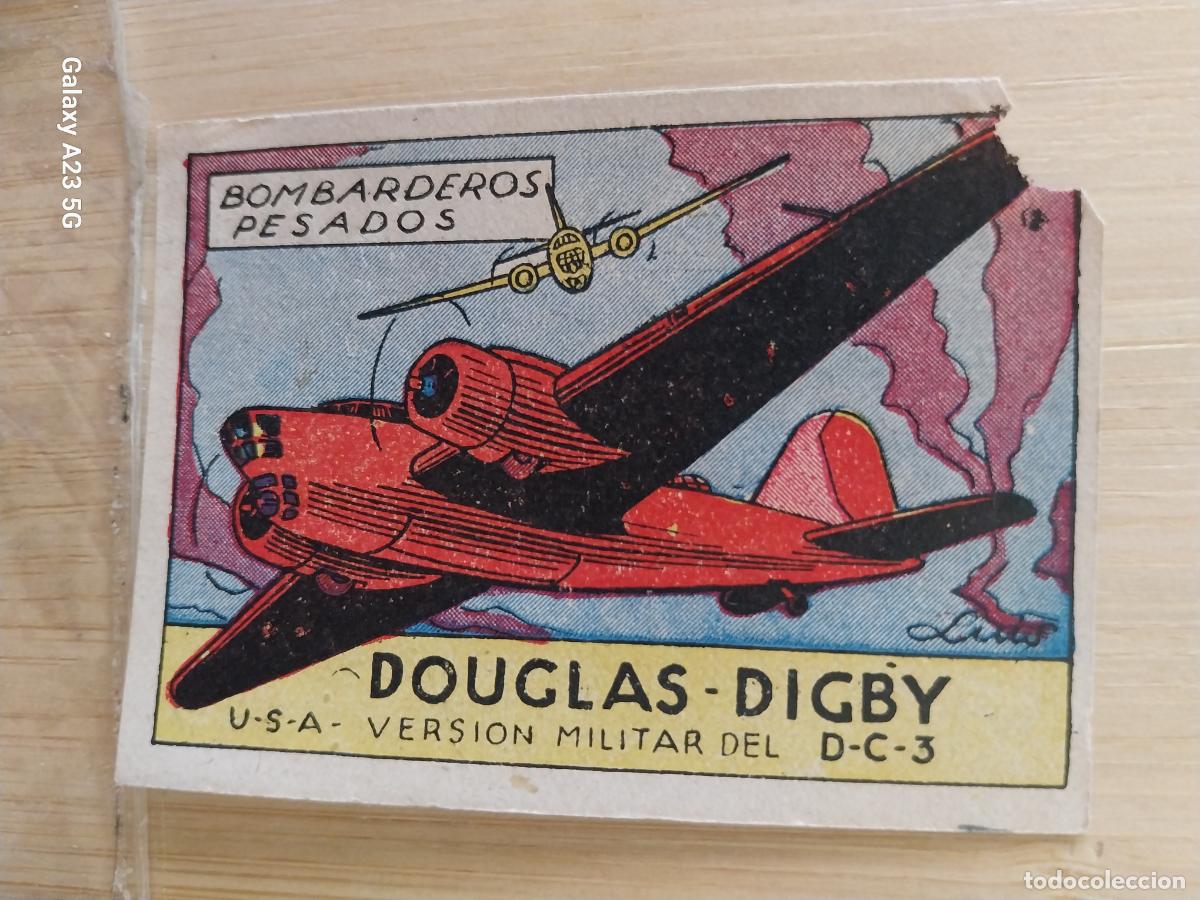 Coleccionismo cromos antiguos: BOMBARDERO DOUGLAS DIGBY USA MILITAR A&Ntilde;OS 40 SIN PEGAR NUNCA ILUST LUIS 7X5CMS