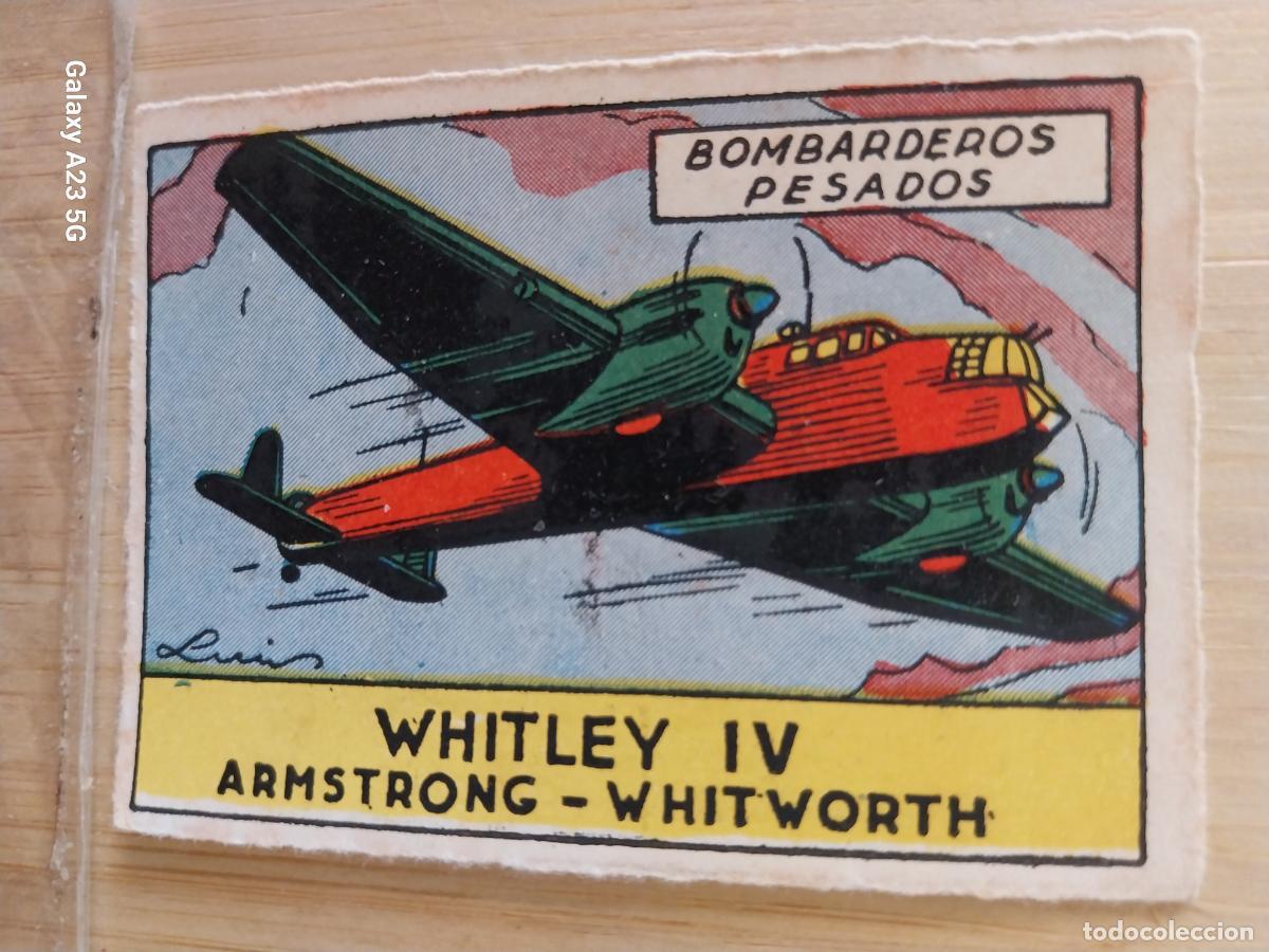 Coleccionismo cromos antiguos: BOMBARDERO WHITLEY IV A&Ntilde;OS 40 SIN PEGAR NUNCA ILUST LUIS 7X5CMS