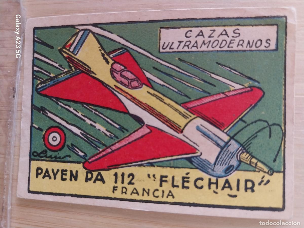 Coleccionismo cromos antiguos: AVION CAZA FLECHAIR FRANCIA A&Ntilde;OS 40 SIN PEGAR NUNCA ILUST LUIS 7X5CMS