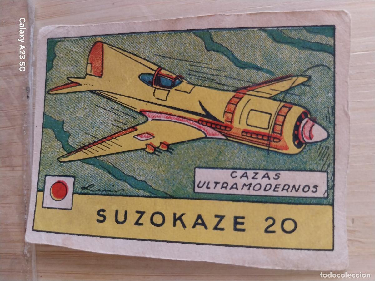 Coleccionismo cromos antiguos: AVION CAZA SUZOKAZE 20 JAPON A&Ntilde;OS 40 SIN PEGAR NUNCA ILUST LUIS 7X5CMS