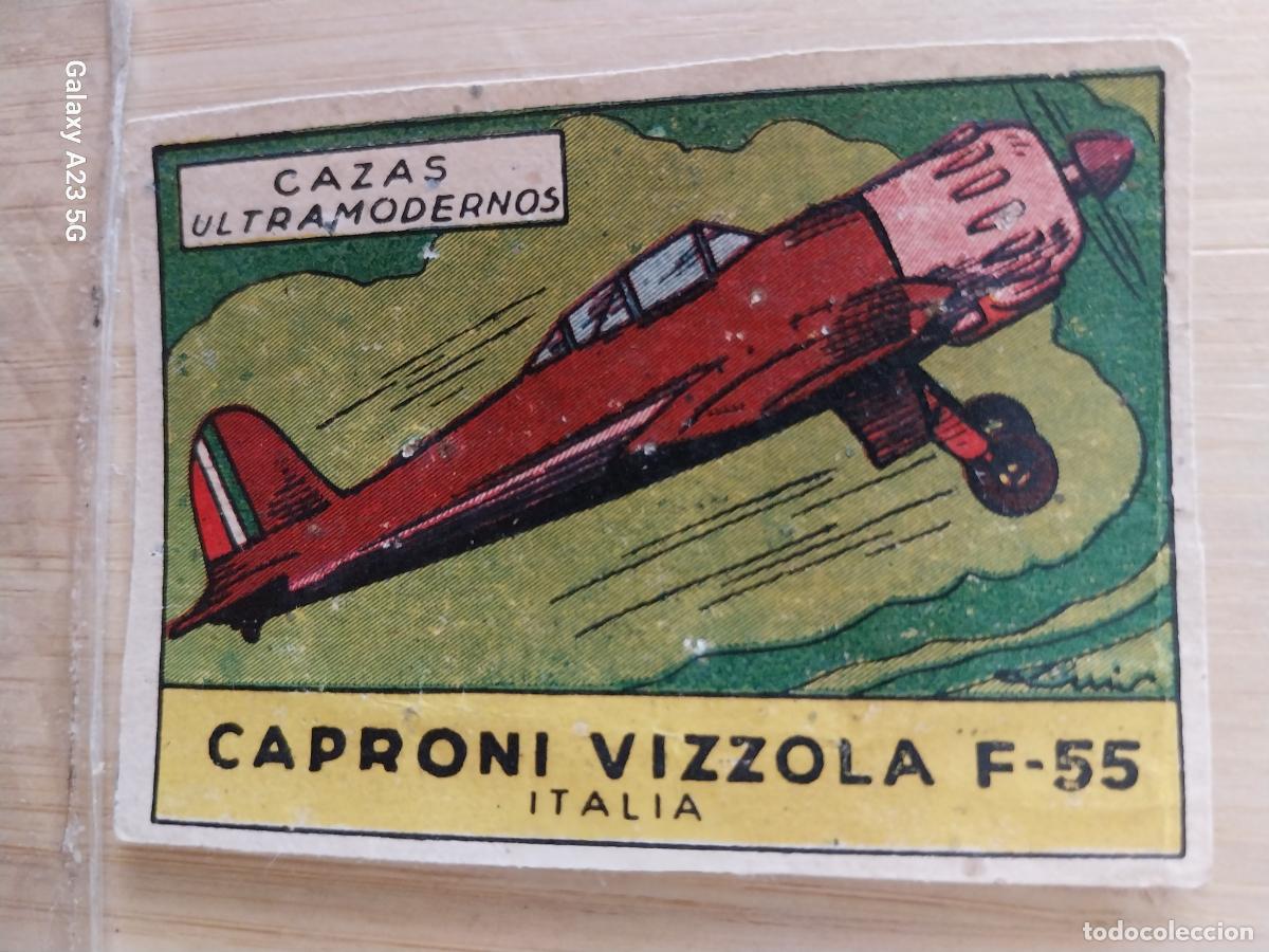 Coleccionismo cromos antiguos: AVION CAZA CAPRONI VIZZOLA ITALIA A&Ntilde;OS 40 SIN PEGAR NUNCA ILUST LUIS 7X5CMS