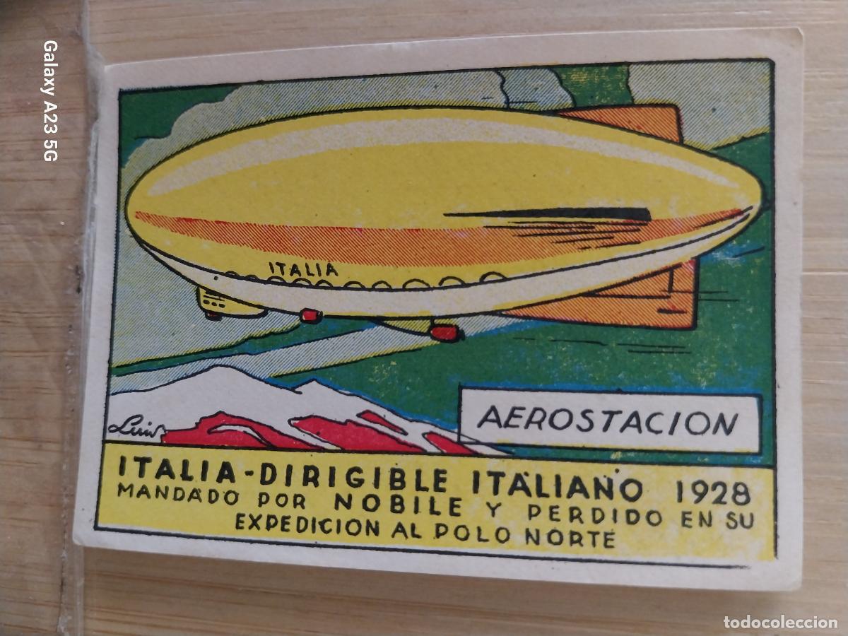 Coleccionismo cromos antiguos: DIRIGIBLE AEROESTACION ITALIA A&Ntilde;OS 40 SIN PEGAR NUNCA ILUST LUIS 7X5CMS