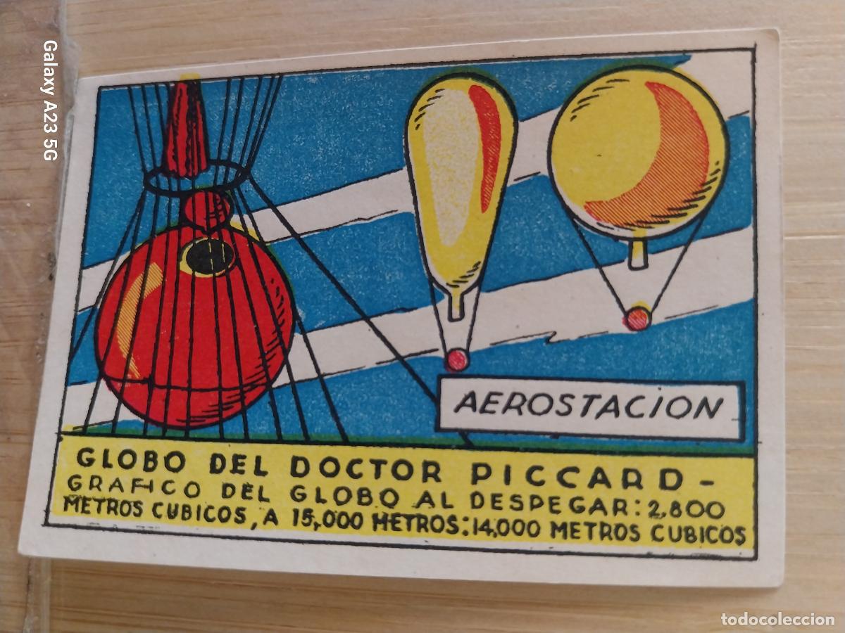 Coleccionismo cromos antiguos: GLOBO PICARD AEROESTACION ITALIA A&Ntilde;OS 40 SIN PEGAR NUNCA ILUST LUIS 7X5CMS