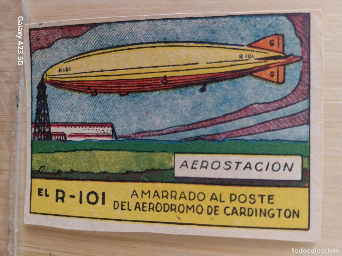 Coleccionismo cromos antiguos: DIRIGIBLE AEROESTACION R 101 A&Ntilde;OS 40 SIN PEGAR NUNCA ILUST LUIS 7X5CMS