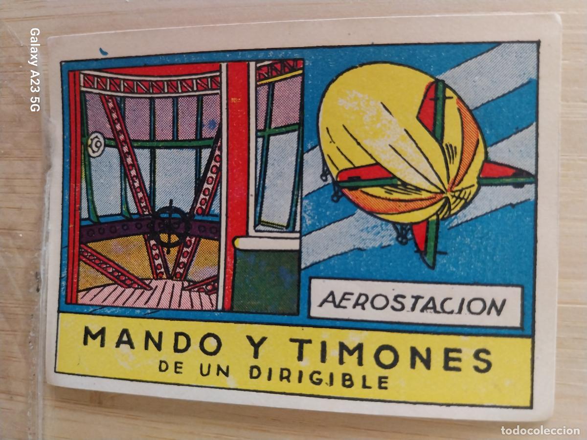 Coleccionismo cromos antiguos: DIRIGIBLE AEROESTACION MANDO Y TIMONES A&Ntilde;OS 40 SIN PEGAR NUNCA ILUST LUIS 7X5CMS