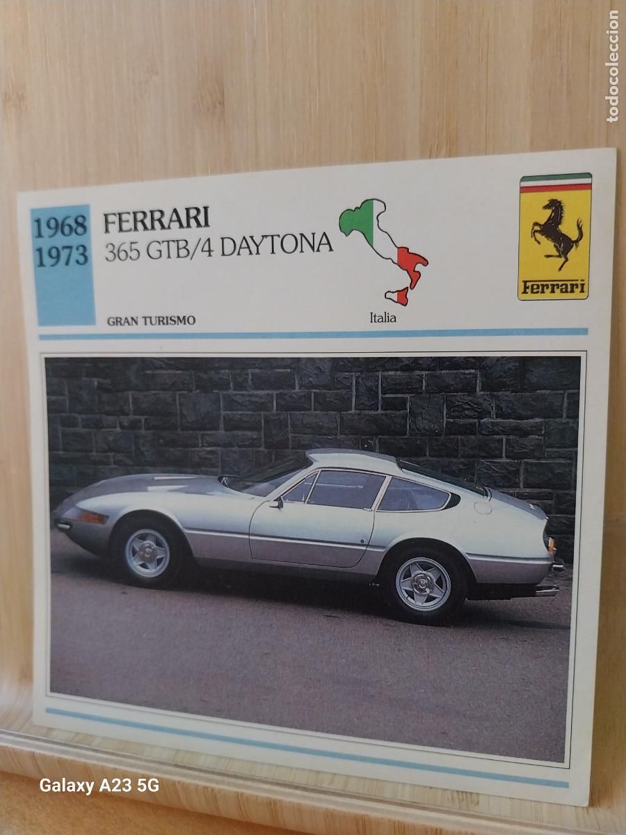 Coleccionismo cromos antiguos: FERRARI 365 GTB/4 DAYTONA TARJETA FICHA AUTOMOVIL COCHES 13.8CMS LADO VINTAGE