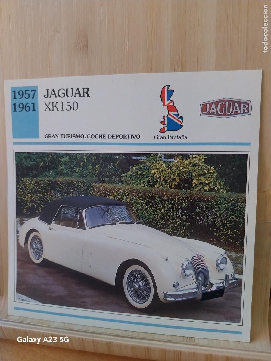 Coleccionismo cromos antiguos: JAGUAR XK 150 TARJETA FICHA AUTOMOVIL COCHES 13.8CMS LADO VINTAGE