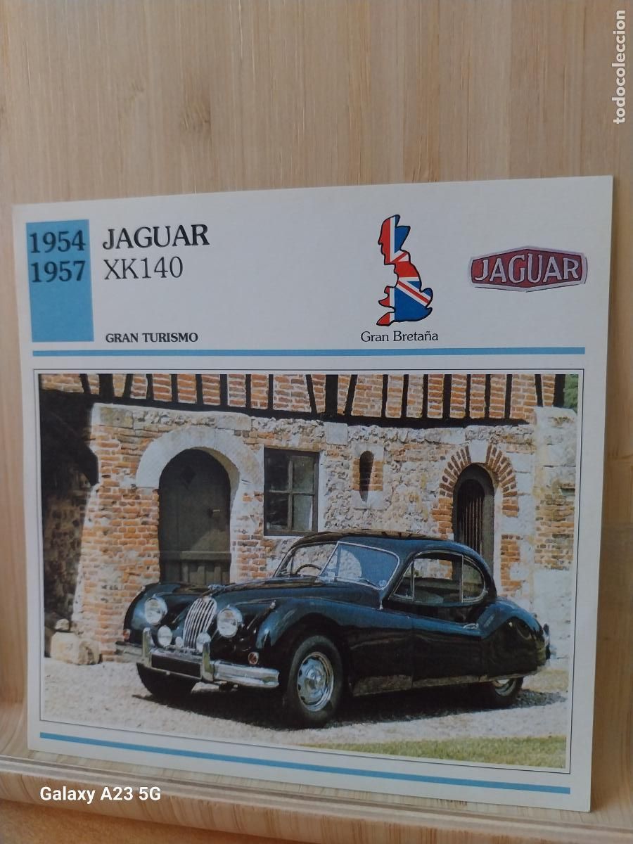 Coleccionismo cromos antiguos: JAGUAR XK 140 TARJETA FICHA AUTOMOVIL COCHES 13.8CMS LADO VINTAGE