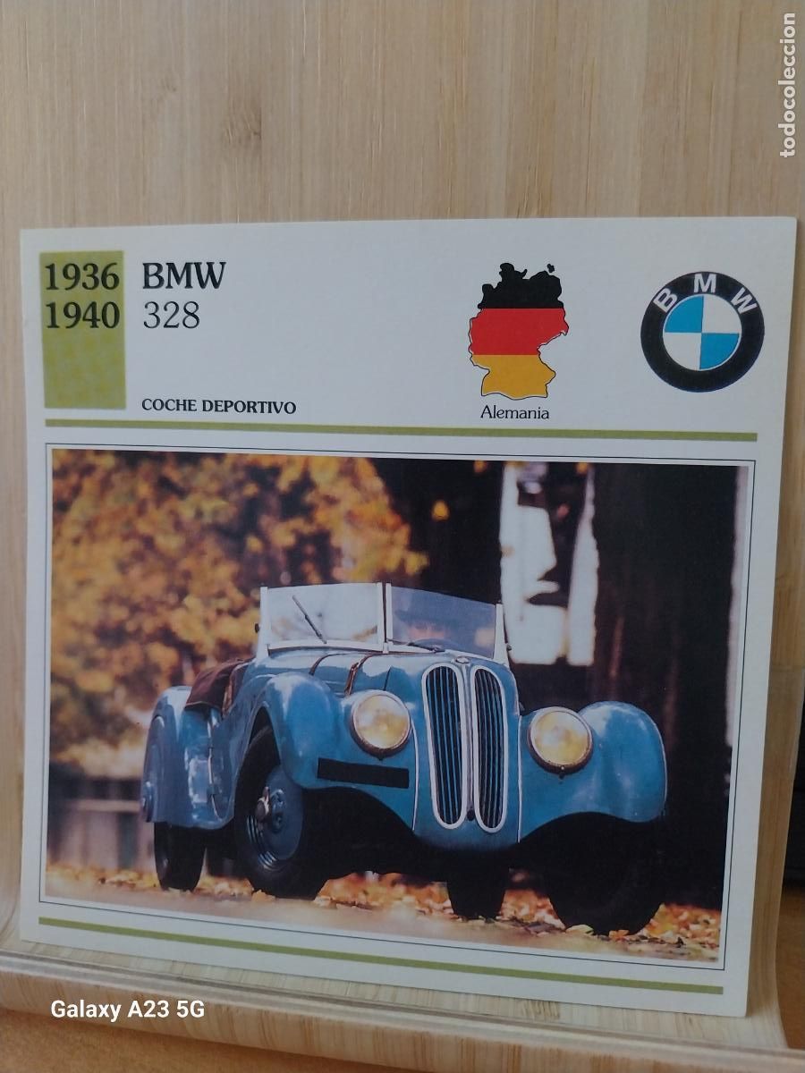 Coleccionismo cromos antiguos: BMW 328 TARJETA FICHA AUTOMOVIL COCHES 13.8CMS LADO VINTAGE