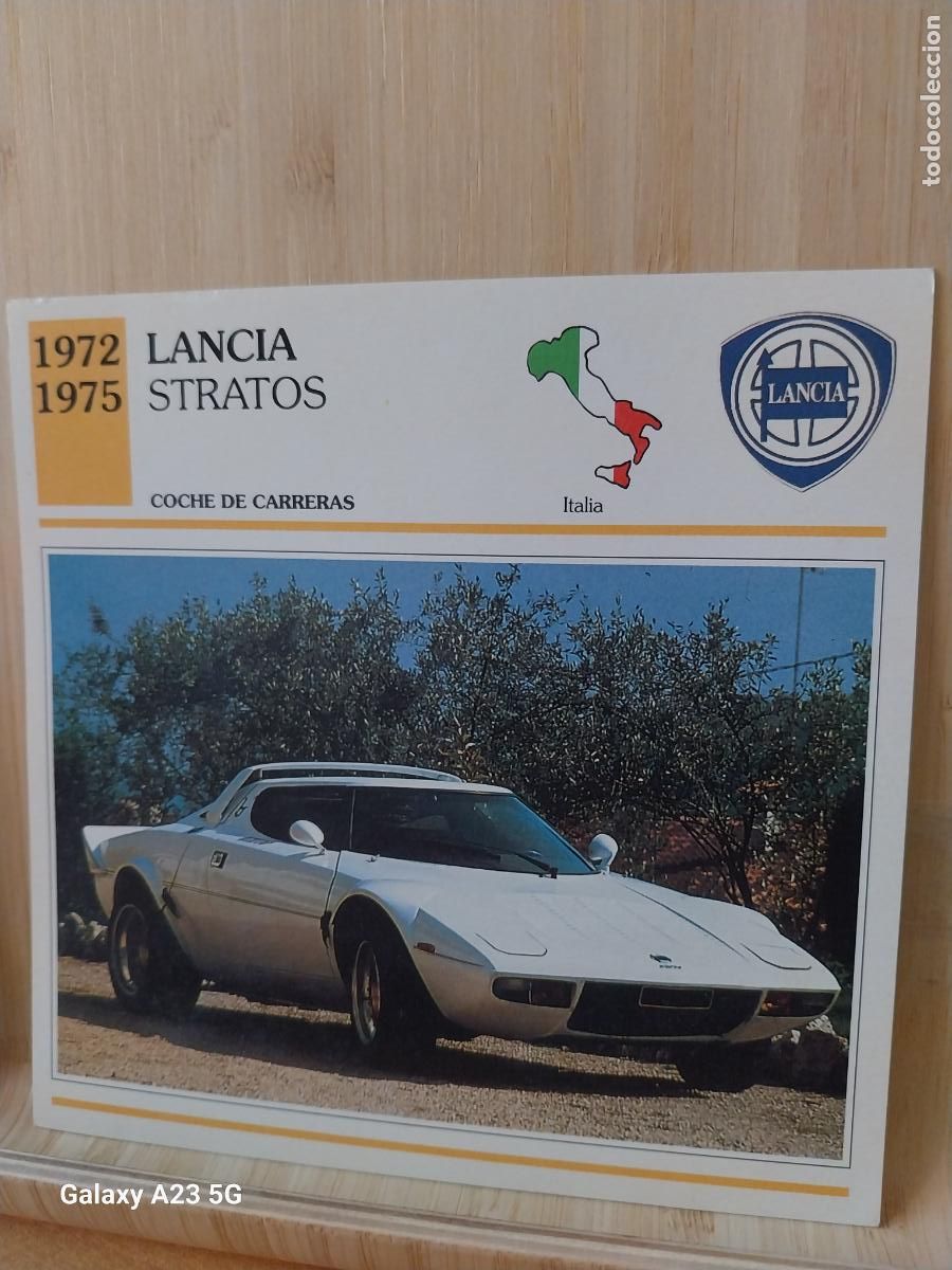 Coleccionismo cromos antiguos: LANCIA STRATOS TARJETA FICHA AUTOMOVIL COCHES 13.8CMS LADO VINTAGE