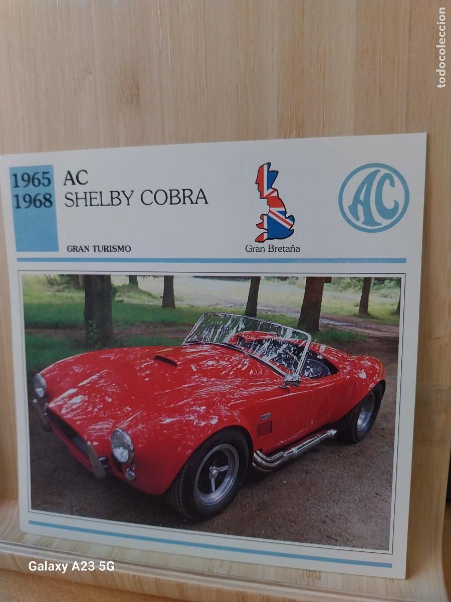 Coleccionismo cromos antiguos: AC SHELBY COBRA TARJETA FICHA AUTOMOVIL COCHES 13.8CMS LADO VINTAGE
