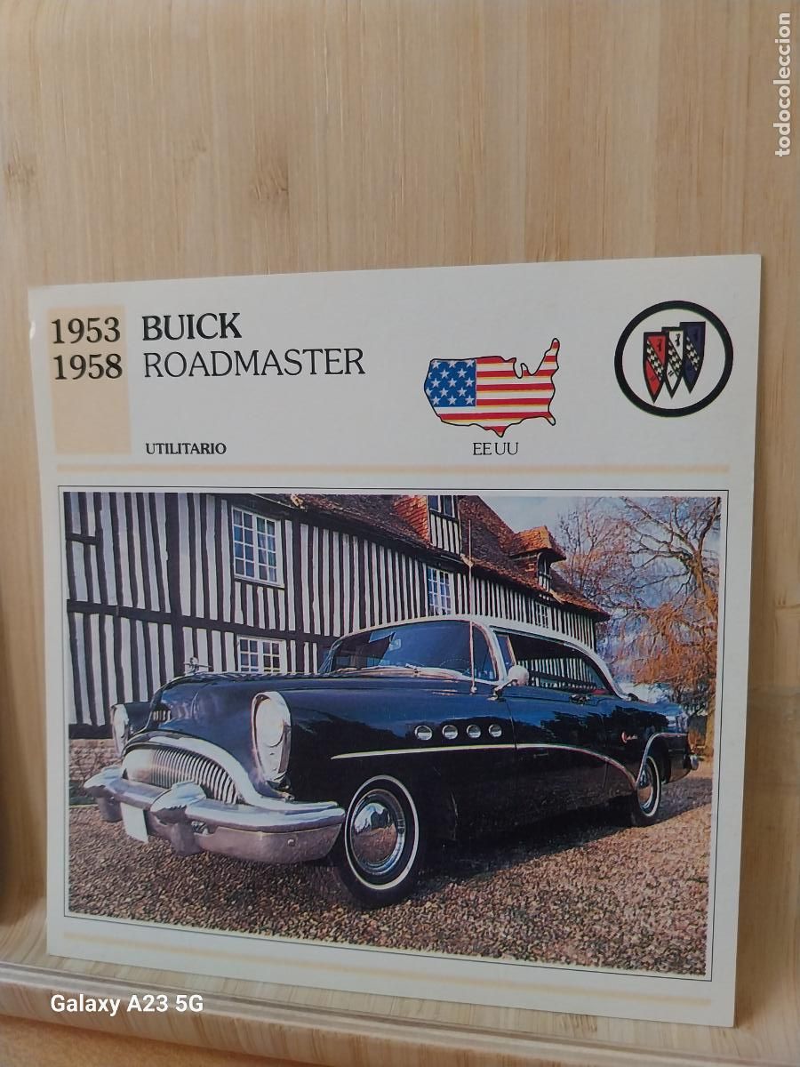 Coleccionismo cromos antiguos: BUICK ROADMASTER USA TARJETA FICHA AUTOMOVIL COCHES 13.8CMS LADO VINTAGE