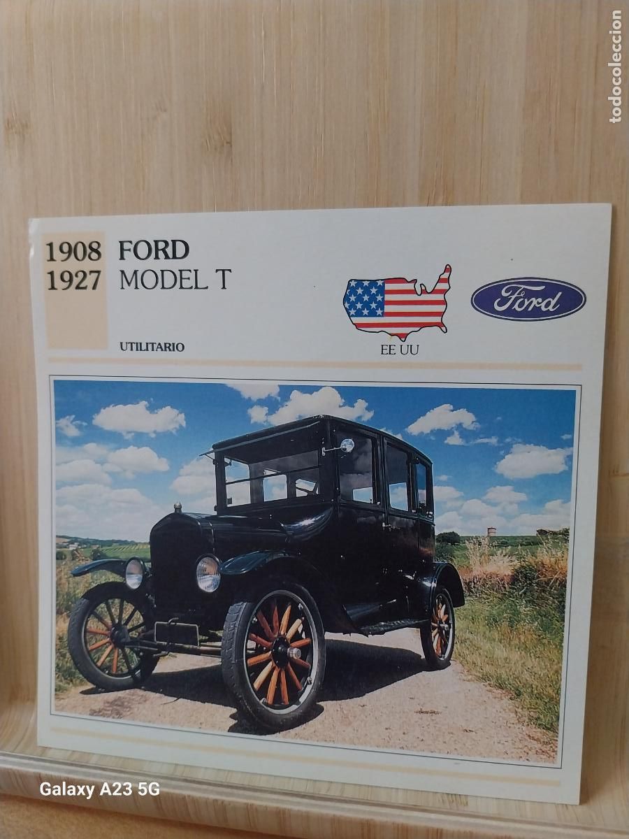 Coleccionismo cromos antiguos: FORD MODEL T USA TARJETA FICHA AUTOMOVIL COCHES 13.8CMS LADO VINTAGE