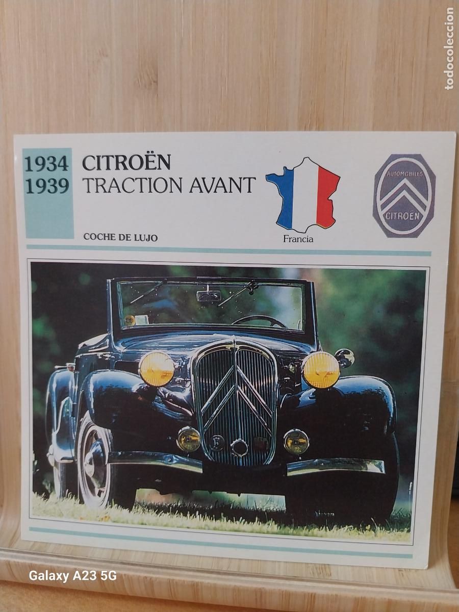 Coleccionismo cromos antiguos: CITRO&Euml;N AVANT FRANCIA TARJETA FICHA AUTOMOVIL COCHES 13.8CMS LADO VINTAGE