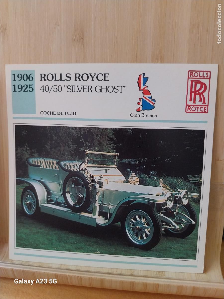 Coleccionismo cromos antiguos: ROLLS ROYCE SILVER GOSHT TARJETA FICHA AUTOMOVIL COCHES 13.8CMS LADO VINTAGE