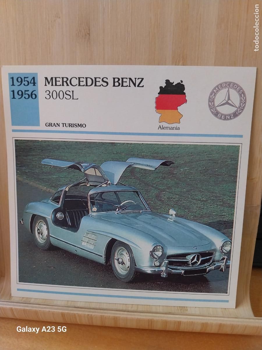 Coleccionismo cromos antiguos: MERCEDES BENZ 300sl ALEMANIA TARJETA FICHA AUTOMOVIL COCHES 13.8CMS LADO VINTAGE