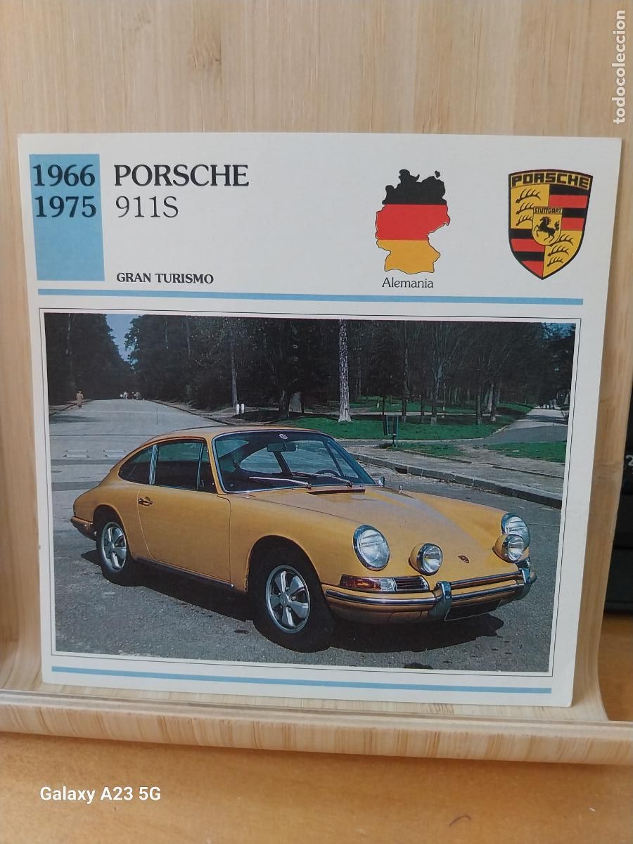 Coleccionismo cromos antiguos: PORSCHE 911S ALEMANIA TARJETA FICHA AUTOMOVIL COCHES 13.8CMS LADO VINTAGE