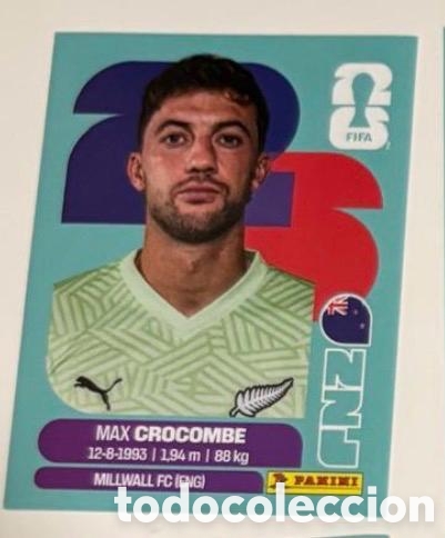 Coleccionismo cromos antiguos: CROCOMBE NUEVA ZELANDA CROMO FIFA WORLD CUP 2026 MUNDIAL STICKER PANINI