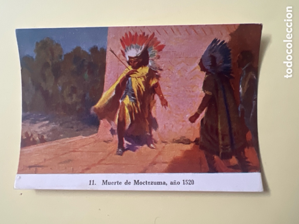 Coleccionismo cromos antiguos: A379. MUERTE DE MOCTEZUMA. CROMO 11.