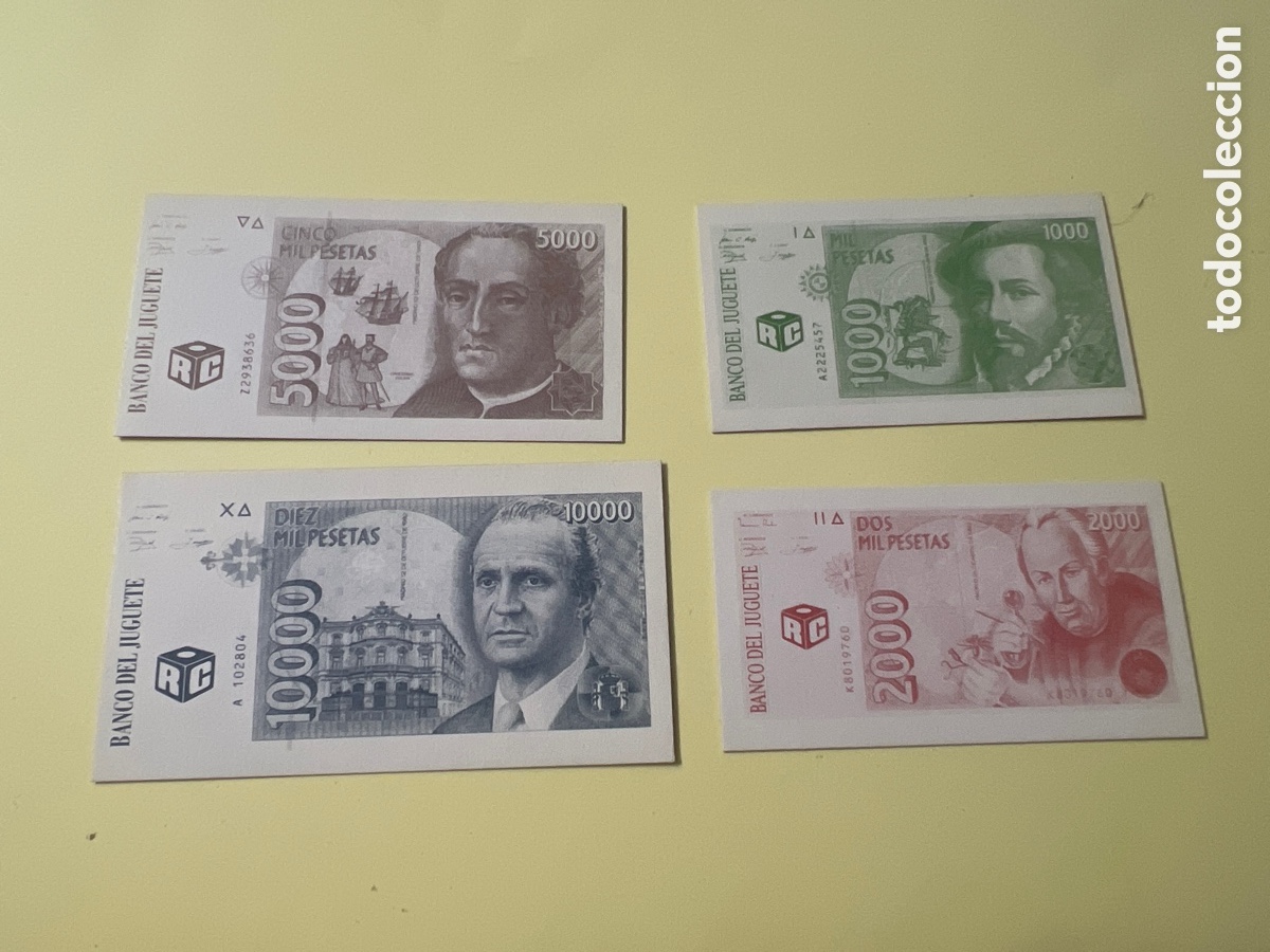 Coleccionismo cromos antiguos: A381. BANCO DEL JUGUETE-LOTE DE 4 BILLETES-