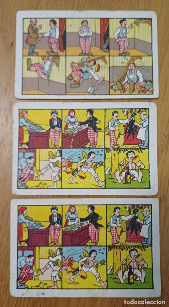 Coleccionismo cromos antiguos: 3 cromos antiguos venticuatro peliculas de charlot, chocolates Torras, Ba&ntilde;olas