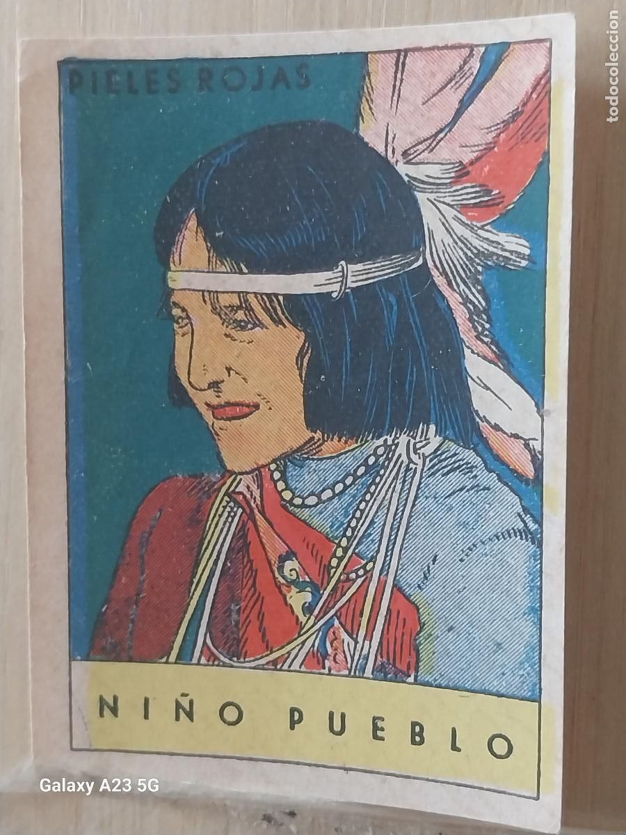 Coleccionismo cromos antiguos: PIEL ROJA NI&Ntilde;O A&Ntilde;OS 40 CROMO SIN PEGAR NUNCA 6.8X4.8CMS ORIGINAL SOLDADO CAPA