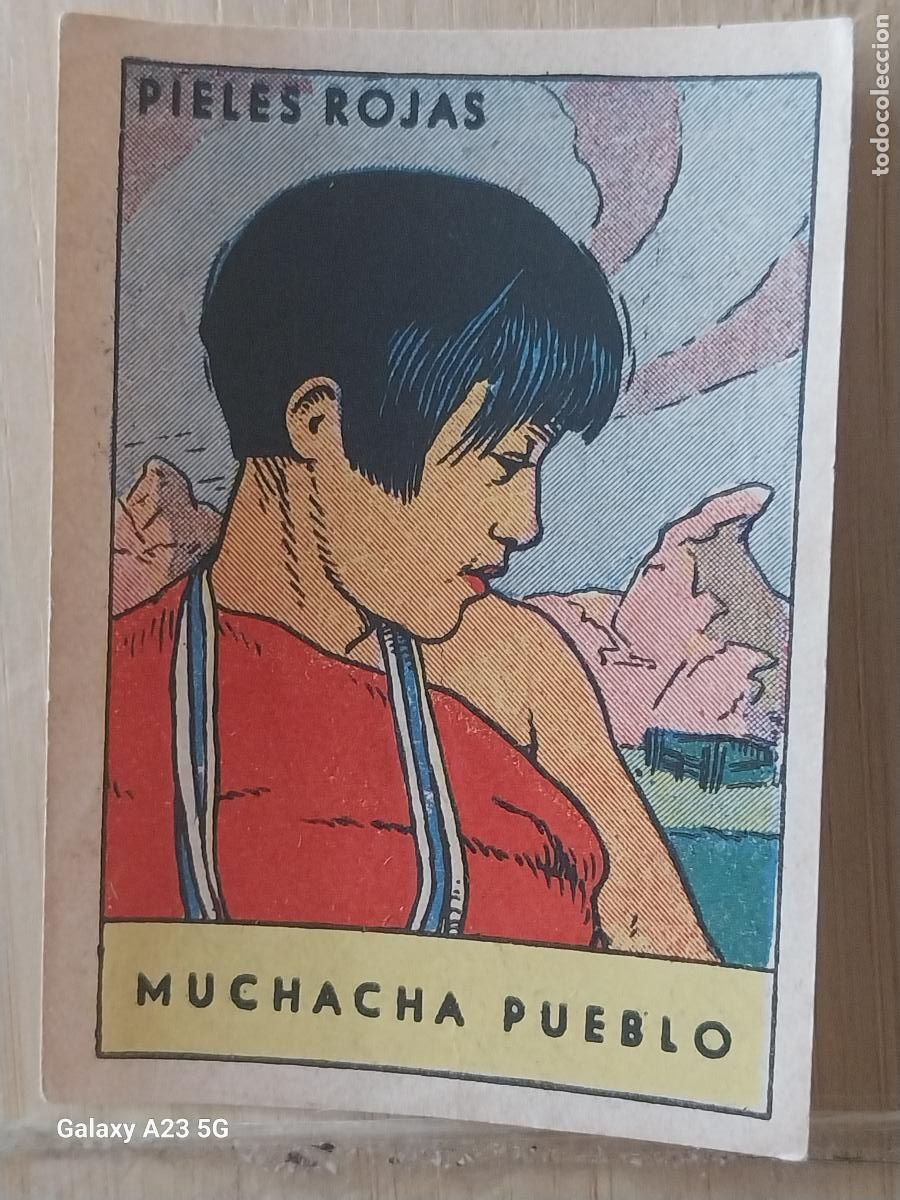 Coleccionismo cromos antiguos: PIEL ROJA MUCHACHA A&Ntilde;OS 40 CROMO SIN PEGAR NUNCA 6.8X4.8CMS ORIGINAL SOLDADO CAPA