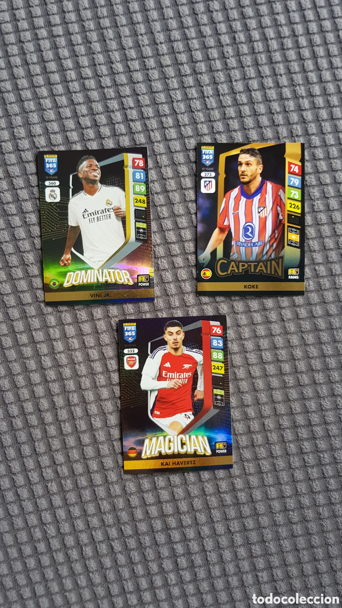 Coleccionismo cromos antiguos: Cartas de adrenalina FIFA 360