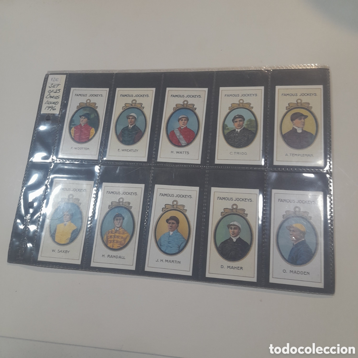 Coleccionismo cromos antiguos: Set de cromos de jockeys famosos