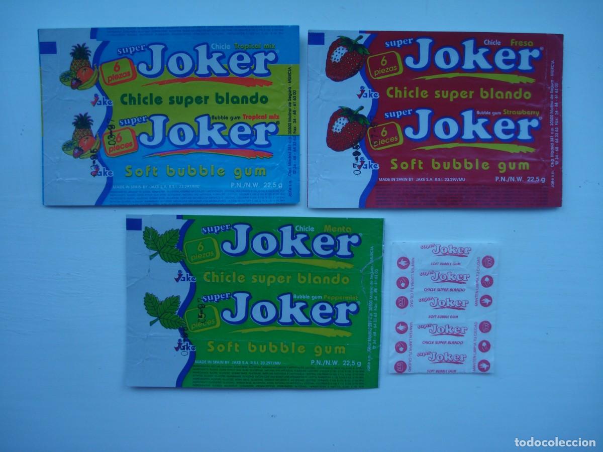 Coleccionismo cromos antiguos: 4 ENVOLTORIO JOKER JAKE CROMOS CHICLES! WRAPPER KAUGUMMI BILDER BUBBLE GUM!
