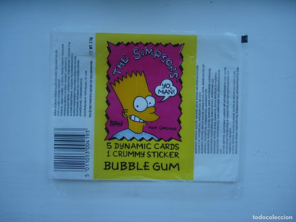 Coleccionismo cromos antiguos: SIMPSONS TOPPS ENVOLTORIO CROMOS CHICLES! WRAPPER KAUGUMMI BILDER BUBBLE GUM!