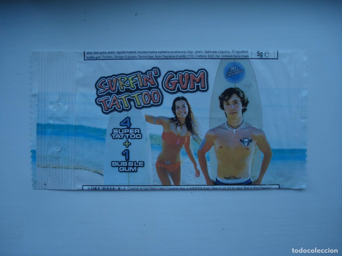 Coleccionismo cromos antiguos: SURFIN TATTOO GUM ENVOLTORIO CROMOS CHICLES! WRAPPER KAUGUMMI BILDER BUBBLE GUM!
