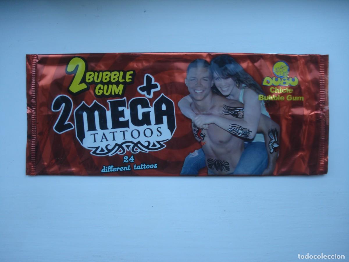 Coleccionismo cromos antiguos: MEGA TATTOOS DUBU ENVOLTORIO CROMOS CHICLES! WRAPPER KAUGUMMI BILDER BUBBLE GUM!