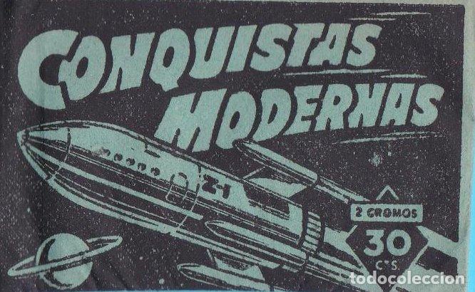 Sammeln alte Sammelbilder: SOBRE DE CROMOS SIN ABRIR. CONQUISTAS MODERNAS. EDITORIAL CRISOL, 1950'S