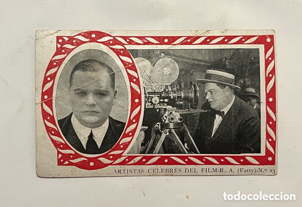 Coleccionismo cromos antiguos: ROSCOE ARBUCKLE (FATTY) Serie B, No.13, Cromo Artistas C&eacute;lebres del Film. Chocolate AMATLLER