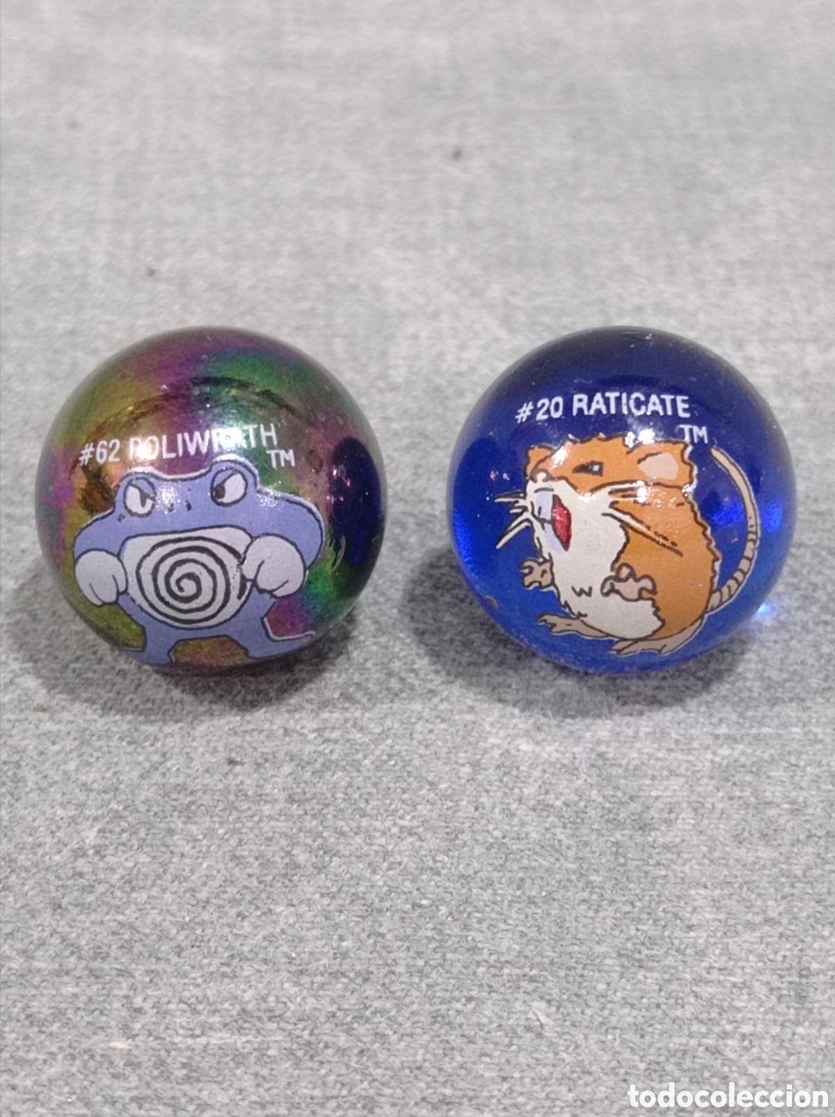 Coleccionismo cromos antiguos: CANICA OFICIAL DE POKEMON - LOTE DE 2 - #20 RATICATE Y #62 POLIWRATH