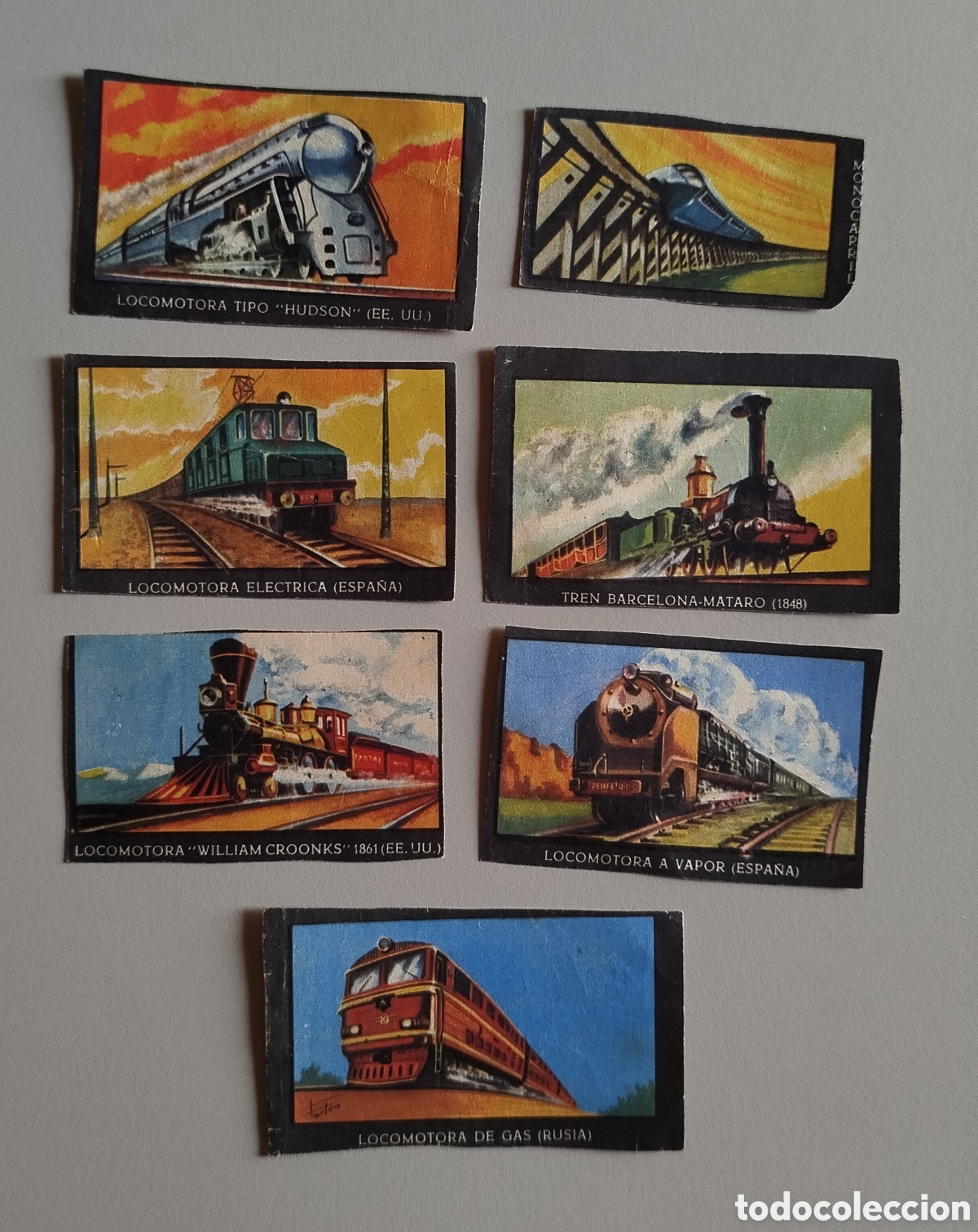 Collectable Antique Stickers: Lote 6 cromos antiguos. Trenes ferrocarriles