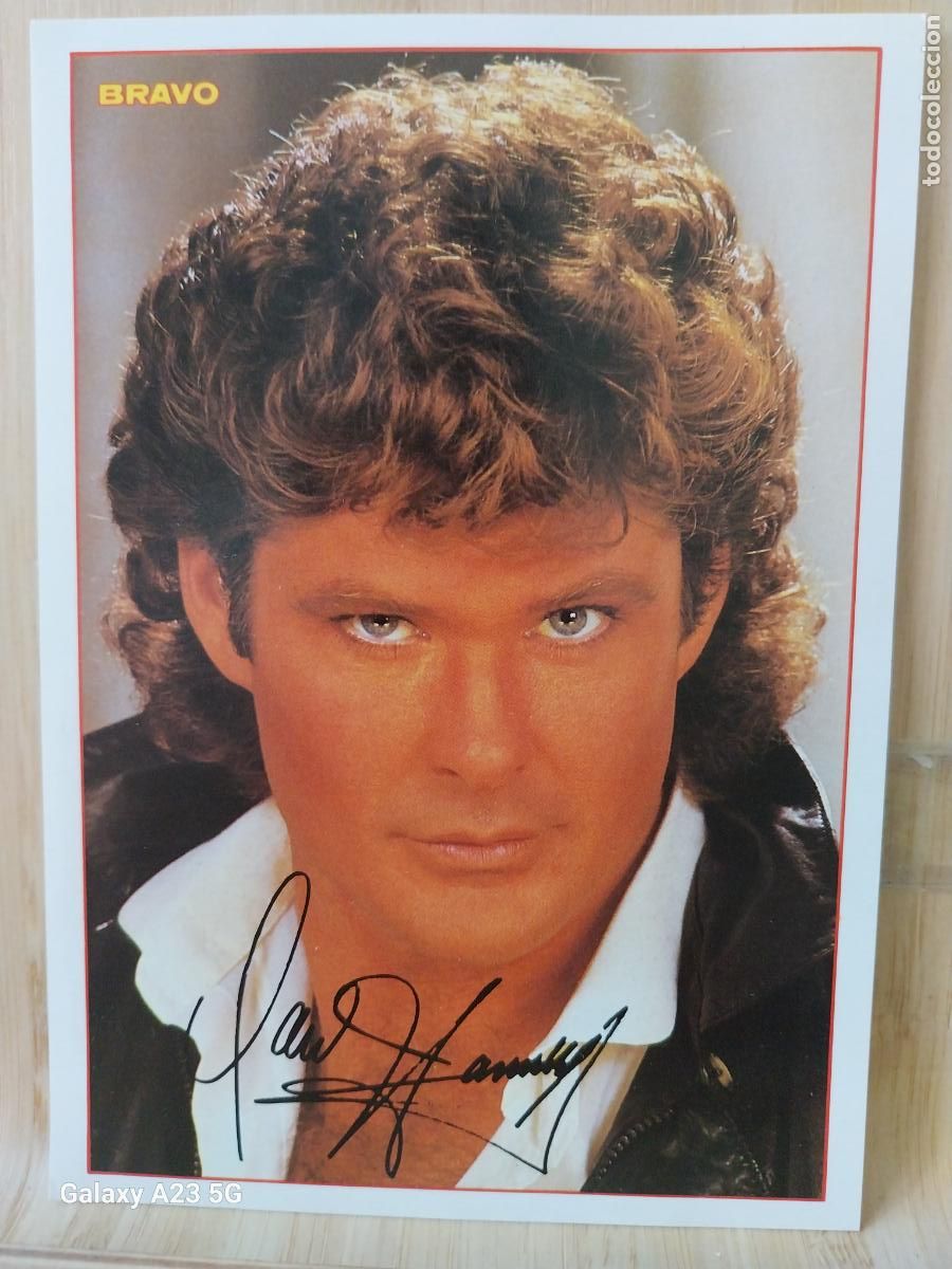 Coleccionismo cromos antiguos: DAVID HASSELHOFF AUTOGRAMMKARTE TARJETA ALEMAN 14.8X10.5CMS ORIGINAL