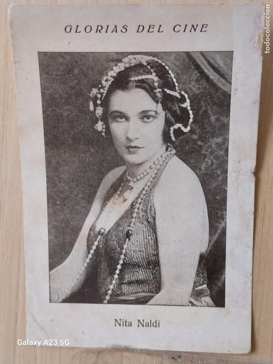 Coleccionismo cromos antiguos: NITA NALDI GLORIAS DEL CINE CROMO ANTIGUO ORIGINAL 11.4X7.7CMS PUBLICIDAD COHCO SAN FERNANDO