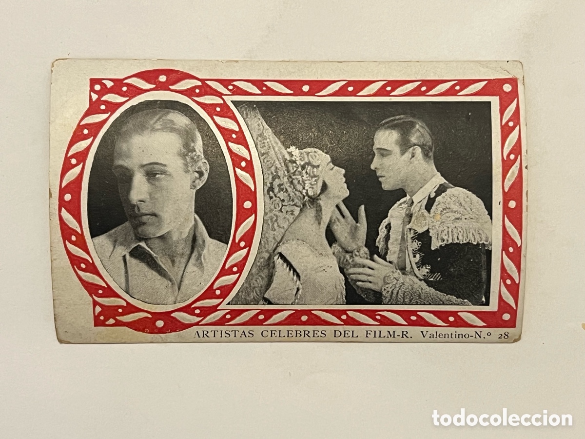 Coleccionismo cromos antiguos: RODOLFO VALENTINO.. Serie B, No.28, Cromo Artistas C&eacute;lebres del Film. Chocolate AMATLLER.