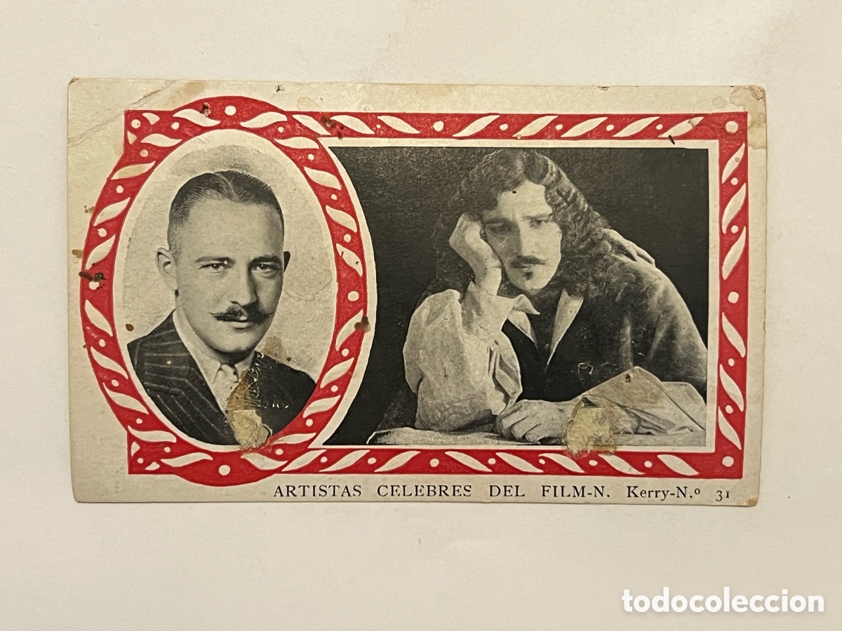 Collectable Antique Stickers: NORMAN KERRY.. Serie B, No.31, Cromo Artistas C&eacute;lebres del Film. Chocolate AMATLLER.
